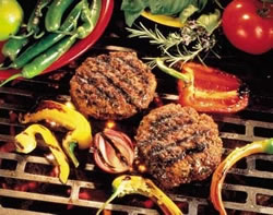 Beef Burgers with Spicy Red Pepper Salsa