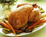 Traditional Roast Chicken with Thyme and Onion Stuffing